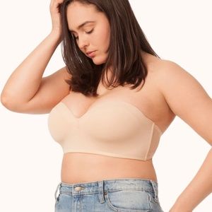 NWT Lively No Wire Strapless Convertible Bra Toasted Almond 32D
